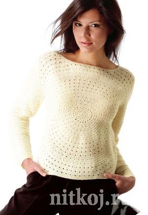 Пуловер крючком модные модели с описанием и схемами