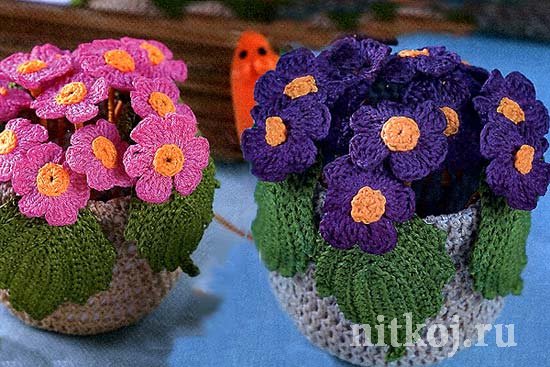 Букет цветов крючком - схемы вязания