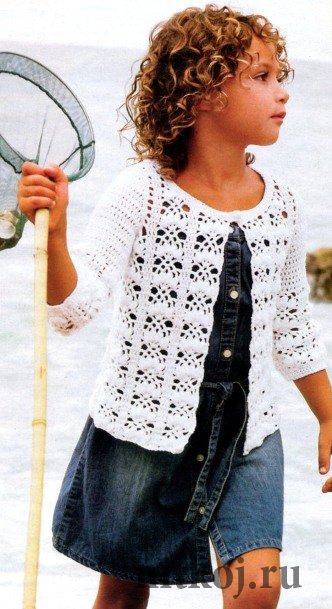 Ажурная кофточка для девочки » Ниткой - вязаные вещи для вашего дома, вязание крючком, вязание спицами, схемы вязания