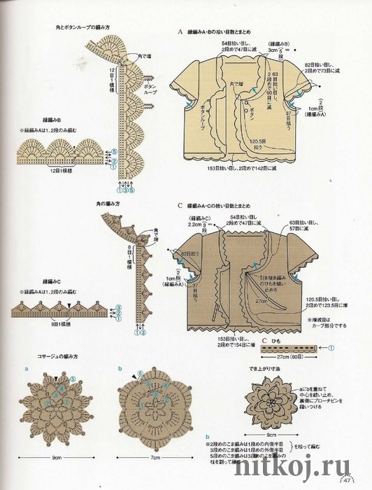 Болеро схемы вязания (Китай)