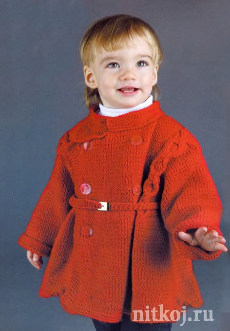 Вязание спицами пальто для девочки на возраст 2 года