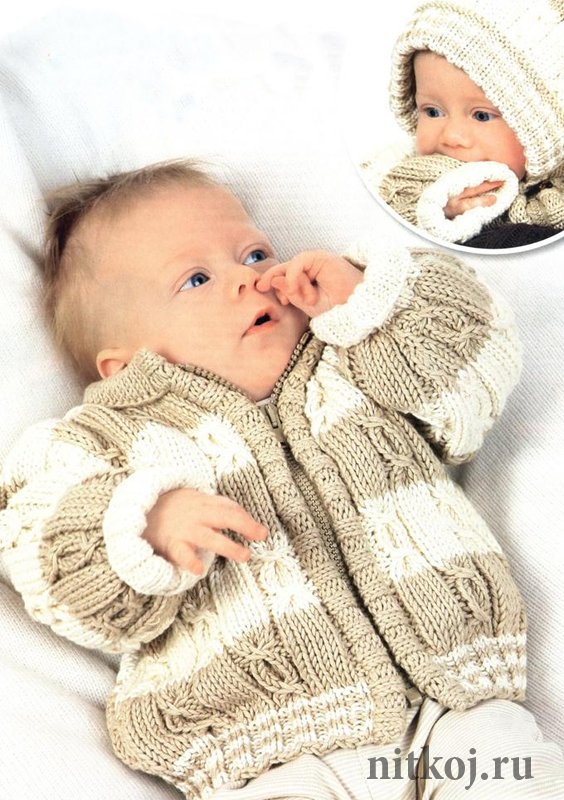 Мастер-класс по вязанию спицами кофты для новорожденного 0-3 месяцев