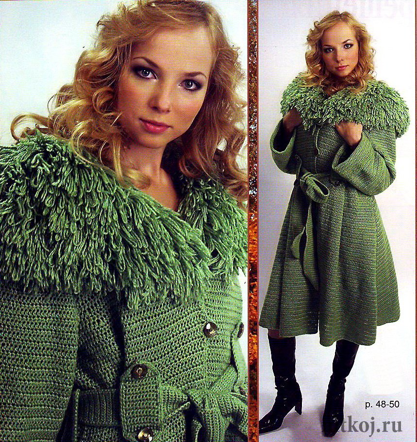 Вязаное пальто 2015-2016 модные модели и схемы
