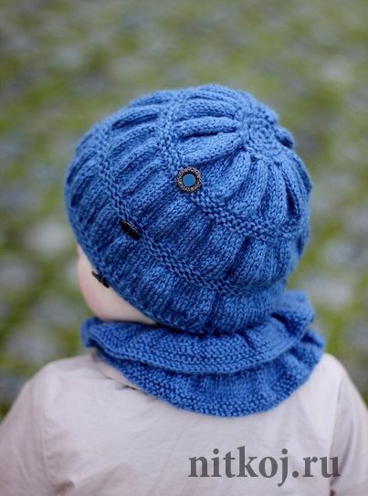 Детская шапочка спицами + шарф