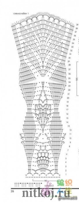 Длинная юбка крючком схемы