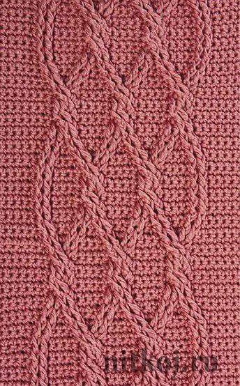 Розовый пуловер крючком