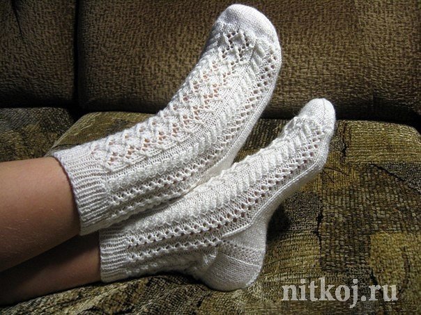 Ажурный узор для вязания носков на 5 спицах (УЗОРЫ СПИЦАМИ) – Журнал Вдохновение Рукодельницы