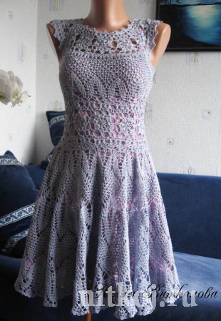 Прекрасное платье крючком от Нелли Виткаловой