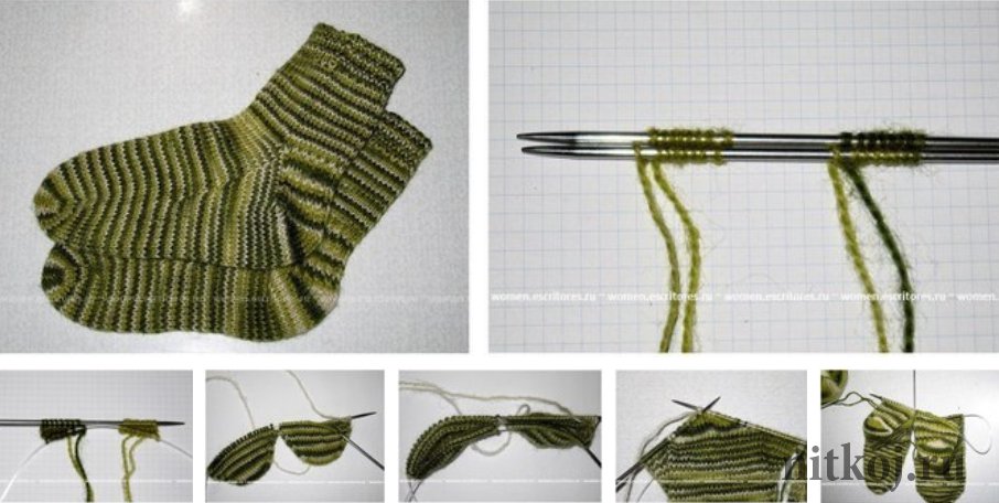 Вяжем два носка за один раз » Ниткой - вязаные вещи для вашего дома,  вязание крючком, вязание спицами, схемы вязания